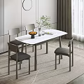 Retractable Dining Table Now Dining Table Rock Plate Dining Table Minimalist Dining Table Italian Style Dining Table 3d model