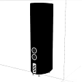 Black Glossy Floor Standing Speakers With Silver Drivers Modern Home Audio System
