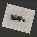 Natural Brown Wooden Sculpture Artistic Shape On White Speckled Platform With Dark Background