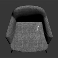 Modern Gray Fabric Armchair With Red Wooden Legs And Comfortable Design