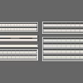 White Grilles With Various Sizes And Shapes On Gray Background 3d model