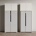 Two Modern Refrigerators with Double Doors in Light Grey Minimalist Design