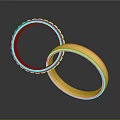 Elegant Gold Rings With Diamond Encrusted Edges And Intertwined Design
