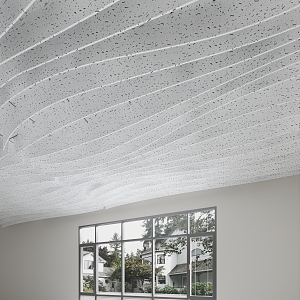 Modern ceiling curved wave board 3d model