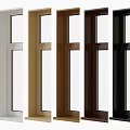 Various Window Frame Styles With Multiple Colors And Installation Example 3d model
