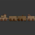 Classic Wooden Toy Train With Multiple Carriages And Round Wooden Wheels