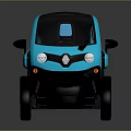 Stylish Blue Compact Two Seater Electric Car With Modern Design And Urban Appeal