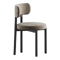 Modern Leisure Chair With Upholstered Seat Curved Backrest And Sturdy Wooden Legs
