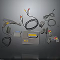 Vintage Retro Gaming Console With Controllers Light Gun Cables And Power Adapter