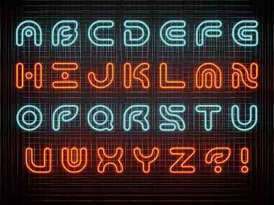Modern Neon Light English Letter Neon Light 3d model