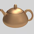 Golden Teapot With Modern Design And Shiny Metallic Finish For Tea Sets