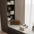 Bay Window Cushion Bay Window Cabinet Floating Window Sill 3d model