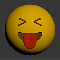 Playful Yellow Round Emoji With Squinted Eyes And Sticking Out Red Tongue