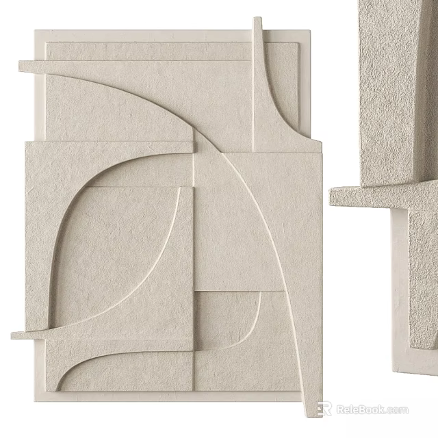 Modern Textured Photo Frame With Geometric Shapes And Neutral Tones For Home Decor 3d model 