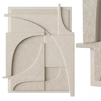 Modern Textured Photo Frame With Geometric Shapes And Neutral Tones For Home Decor 3d model