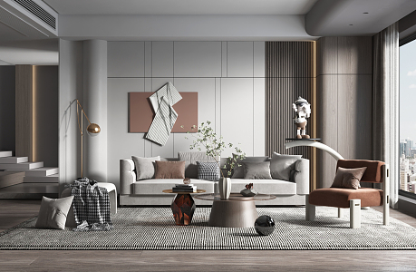 Modern Living Room Simple Living Room 3d model