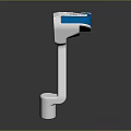 Modern Commercial Interactive Device With Blue Panel Silver Stand And Ergonomic Design