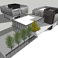 Modern Sales Office Building With Contemporary Architecture Glass Curtain Walls Spacious Windows And Clean Lines