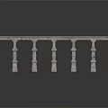 Classical Stone Fence With Ornate Columns And Textured Surface For Garden Decoration