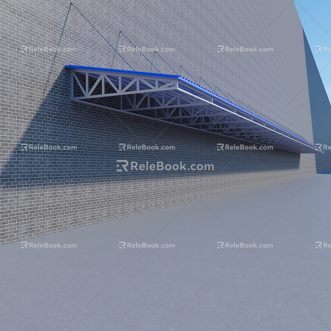 Color steel canopy renderings 3d model