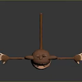 Cute 3D Brown Monkey Character with Big Ears Standing Pose Arms Outstretched for Game Movie