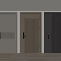 Stylish Modern Security Doors With Stripe Design And Secure Lock For Home Security 3d model