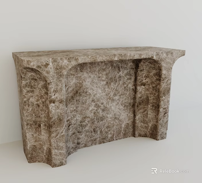 Elegant Marble Console Table With Natural Textured Surface And Modern Design 3d model 