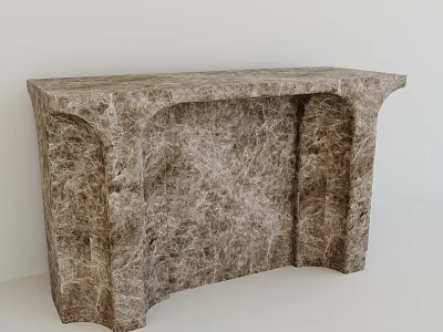 Elegant Marble Console Table With Natural Textured Surface And Modern Design 3d model