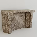Elegant Marble Console Table With Natural Textured Surface And Modern Design 3d model