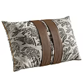 Stylish Decorative Pillow with Black White Animal Pattern and Brown Leather Straps