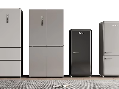 Different Modern Refrigerators And Freezers With Multi Door Double Door And Single Door Designs 3d model
