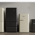 Modern Design Refrigerators and Freezers in Black and Cream by ICE and HCK