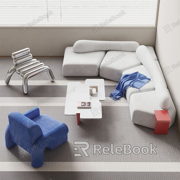 Modern sofa coffee table combination model