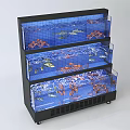 Multi tiered Aquarium Fish Tank With Black Frame And Ventilated Base For Fish