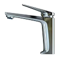 Modern Sleek Chrome Faucet With Polished Finish Single Handle And Tall Body