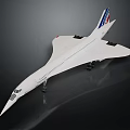White Supersonic Jet Aircraft With Streamlined Design Red Blue Tail Fin And Landing Gear 3d model