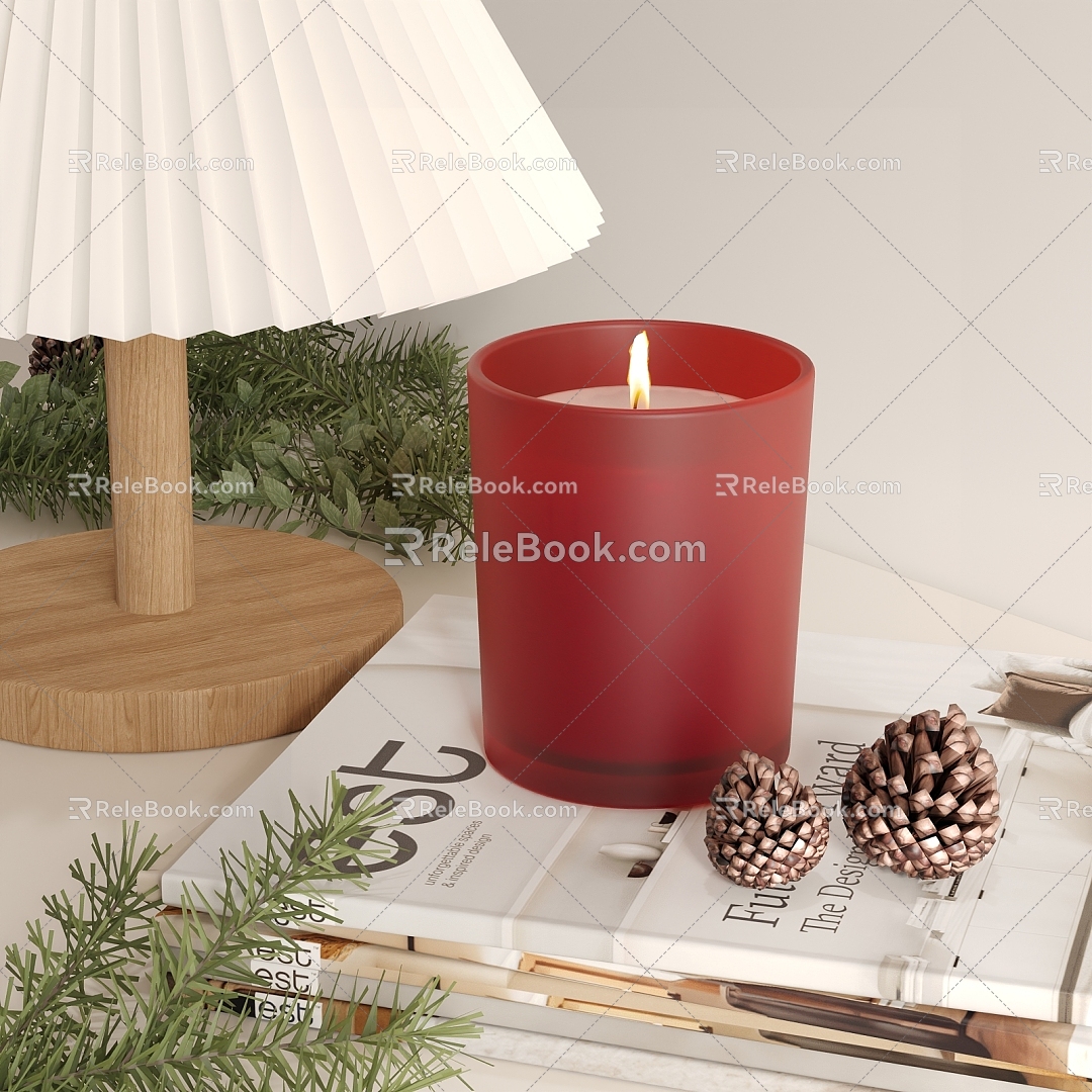 Red Candle Christmas Candle Cup Aromatherapy Cup Candle Aromatherapy Candle Flame Aromatherapy Flame Christmas Scene Christmas Table Lamp 3d model