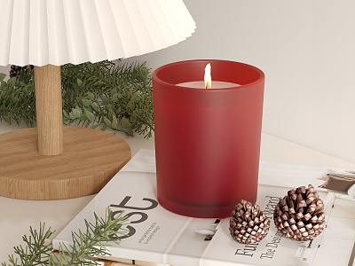 Red Candle Christmas Candle Cup Aromatherapy Cup Candle Aromatherapy Candle Flame Aromatherapy Flame Christmas Scene Christmas Table Lamp 3d model