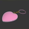 Stylish Pink Heart Shaped Keychain Practical Accessory For Daily Use 3d model
