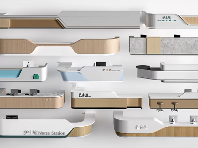 Modern Bar Counter Various Designs With Wood And Marble Elements 3d model