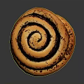 Freshly Baked Cinnamon Roll With Swirled Filling And Golden Crusty Surface