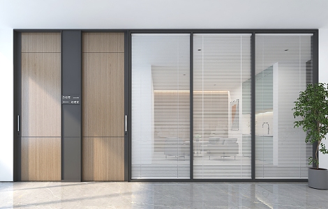 Office glass partition 3d model