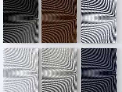 Square Wall Decor With Concentric Circular Wave Patterns In Black Brown White Gray Dark Blue 3d model