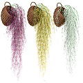 Decorative Hanging Basket Plants With Purple Yellow Green Trailing Vines for Home