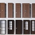 Middle Ancient Double Door Swing Door Glass Balcony Door Bathroom Door Solid Wood Single Door Swing Door Mother Door Smart Door Lock 3d model