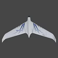 Futuristic White Airplane With Blue Aerodynamic Wings And Sleek Design Features