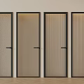 Modern Interior Doors With Black Frames And Various Glass Designs 3d model