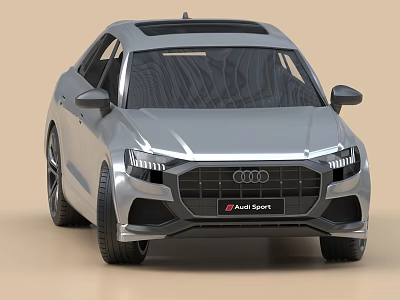 Silver Audi SUV With Audi Sport Badge Sunroof And Sleek Design 3d model