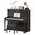 Musical Instruments And Art Supplies Display With Piano Bench Sheet Music And Painting Tools