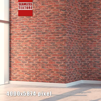 Interior Red Brick Wall With Classic Texture And Natural Pattern Design 3d model